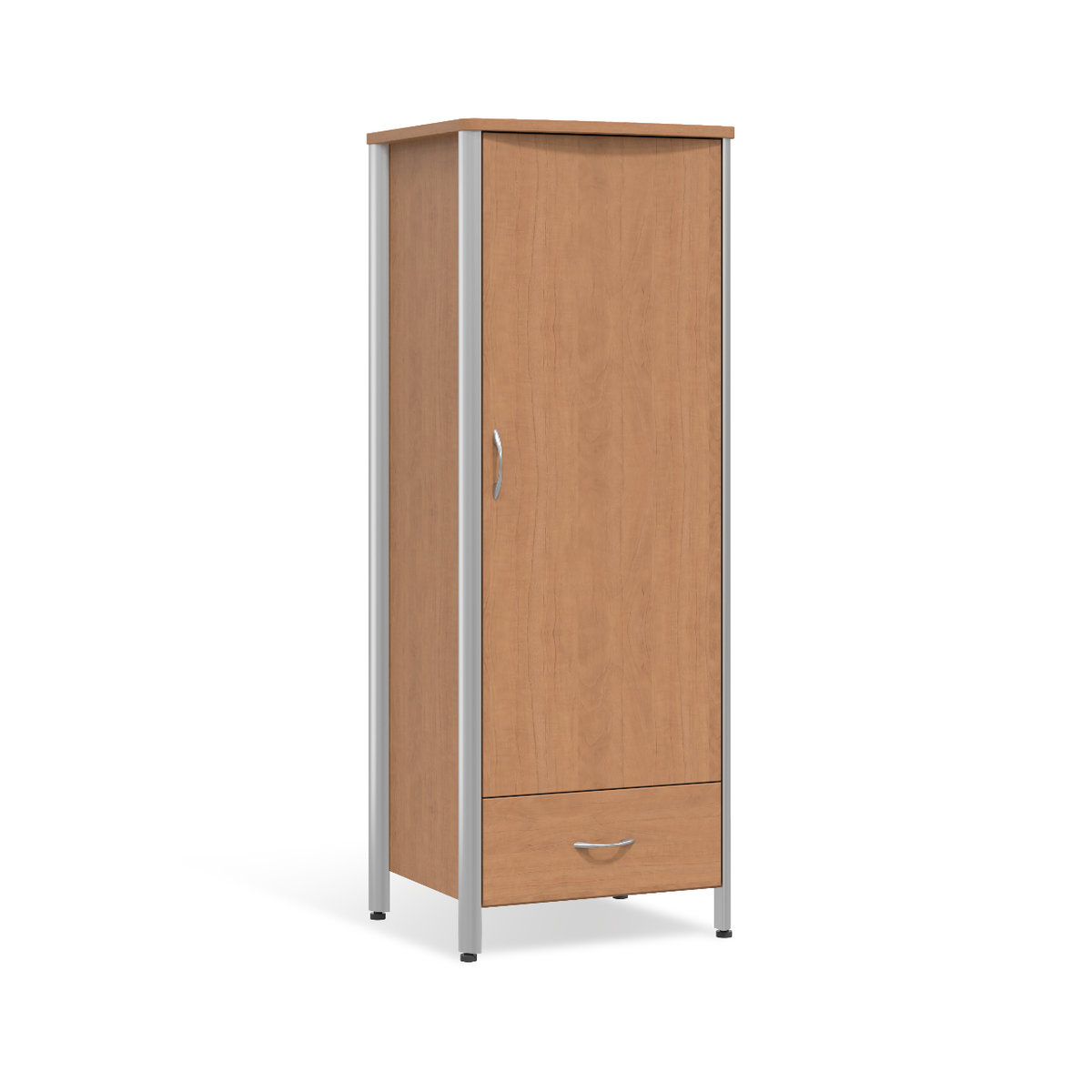 Single Wardrobe with Drawer, right-hinged Photo