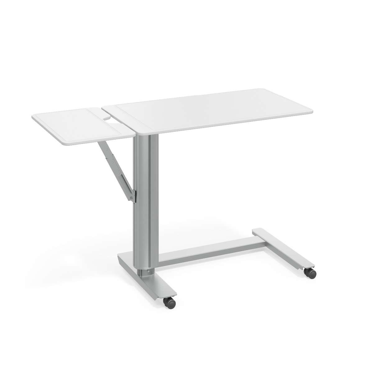 Overbed Table, flip-up extension, solid surface, C-base Photo