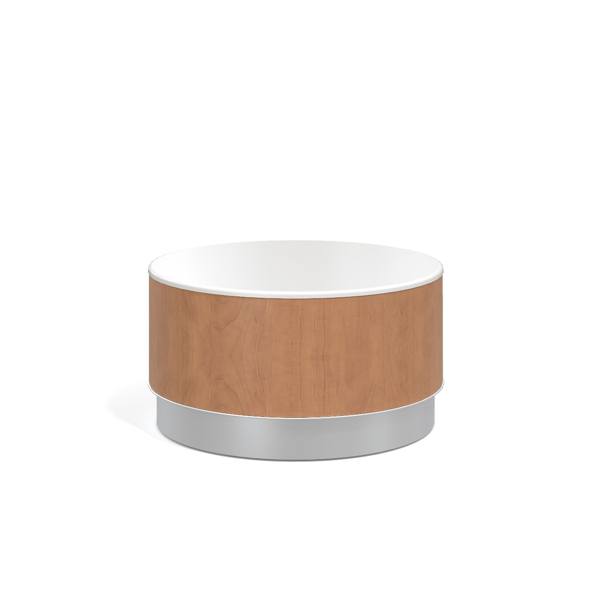 Drum Table, plinth base, solid surface top Photo