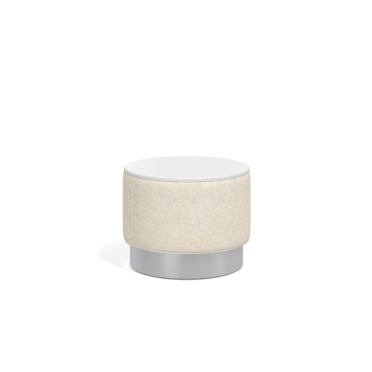 Drum Table, plinth base, solid surface top Photo