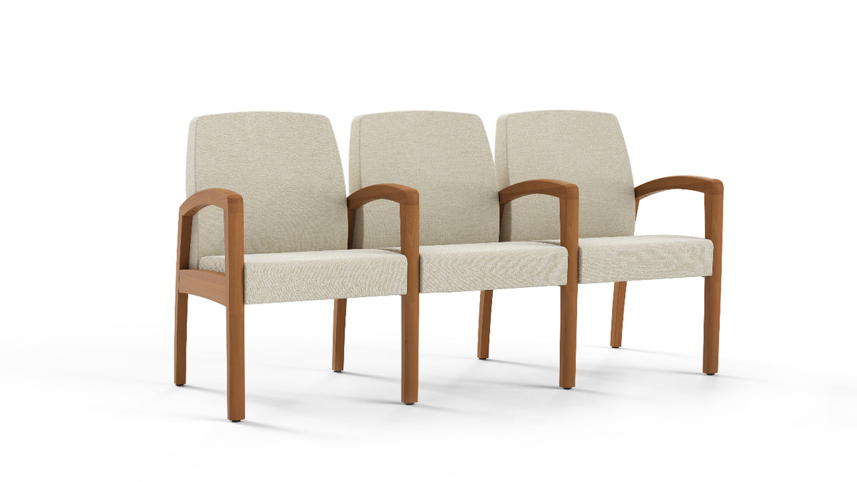 Three-seat, full center leg, 21 inch Photo
