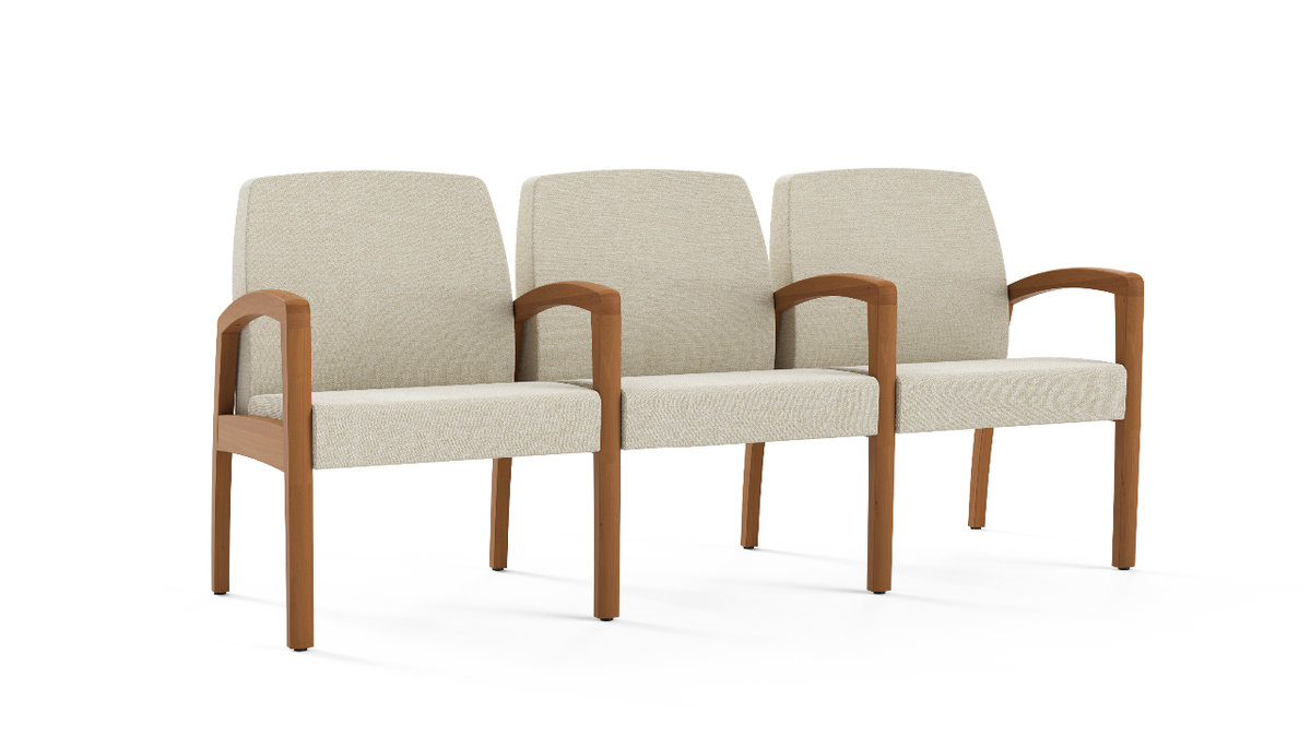 Three-seat, full center leg, 24 inch Photo